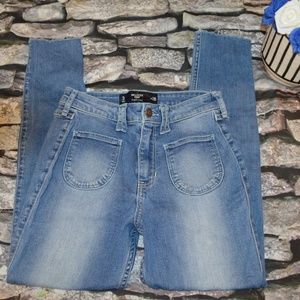 Hollister Distressed Skinny Leg Blue Jeans Size 26
